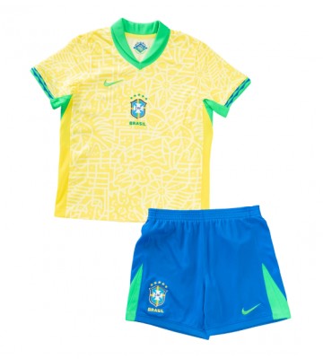 Brasilien Hjemmebanesæt Børn Copa America 2024 Kort ærmer (+ korte bukser)